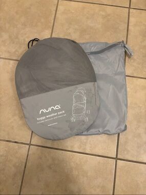 NWT Nuna Buggy Weather Pack - Light Gray Stroller Raincover & Insect Net